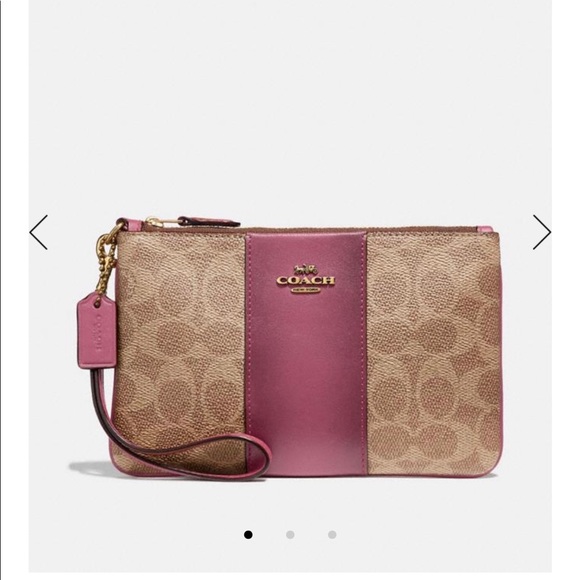Coach Boxed small wristlet in colorblock - Picture 1 of 6